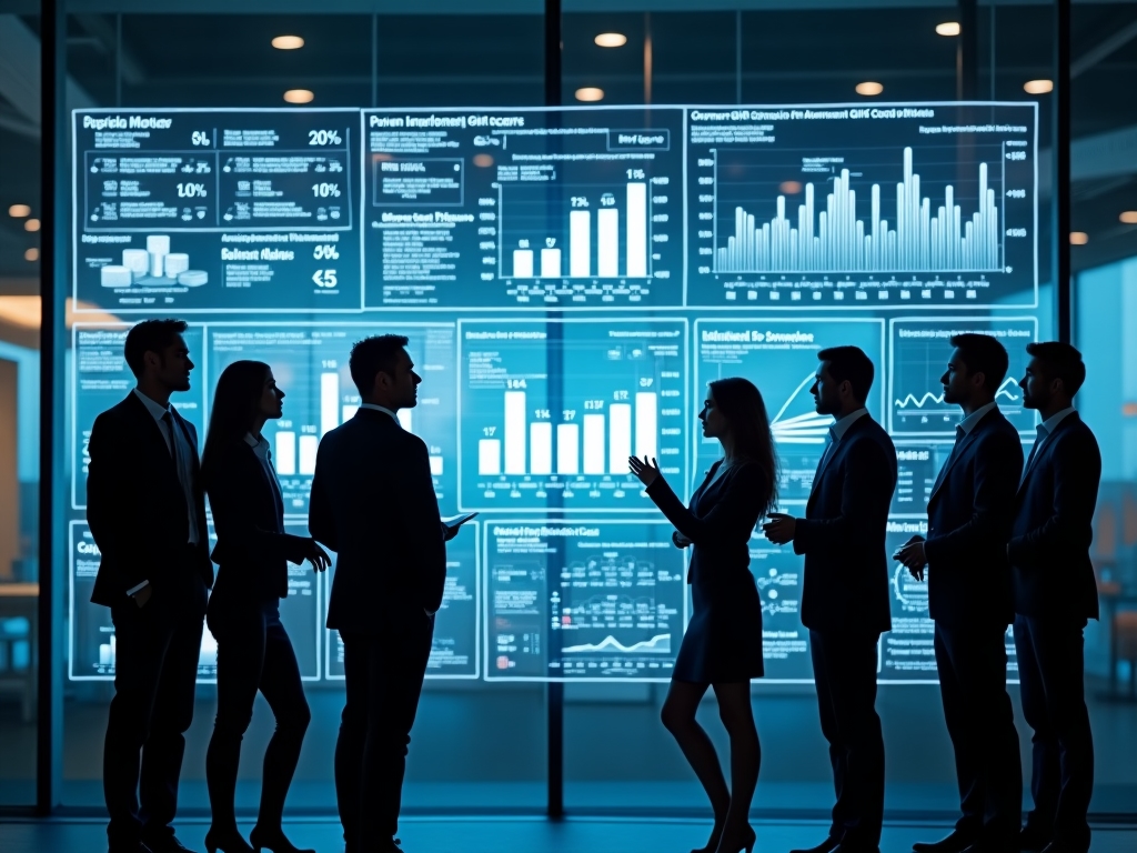 A data visualization setting showing market growth statistics for home improvement gift cards